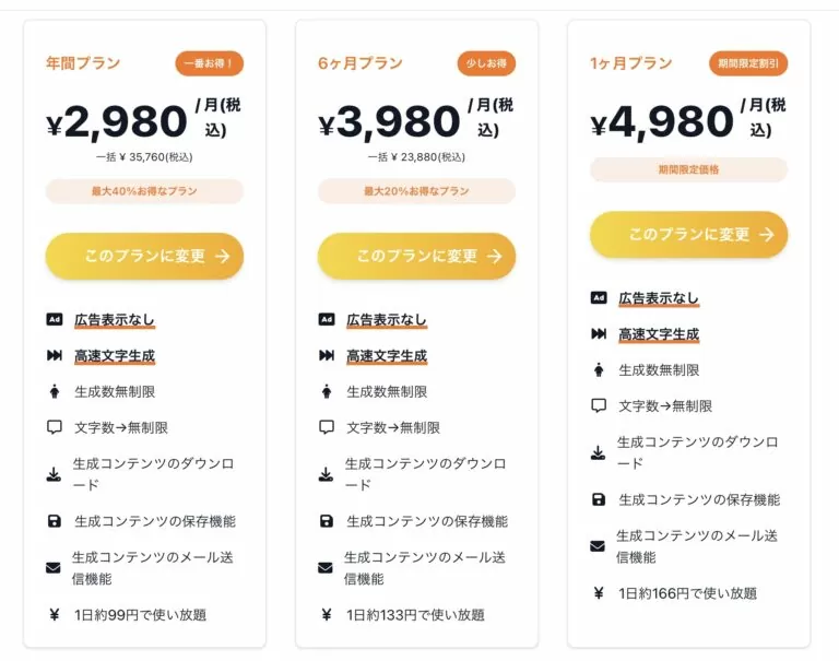 オーダーメイドAIの料金プラン