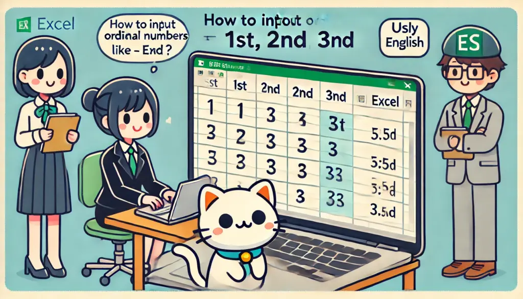 Excelでの1st, 2nd, 3rdの入力法