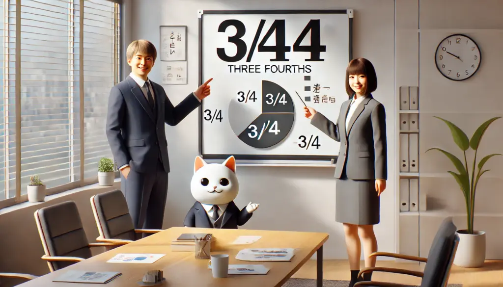 英語で3/4は分数でどう表す？