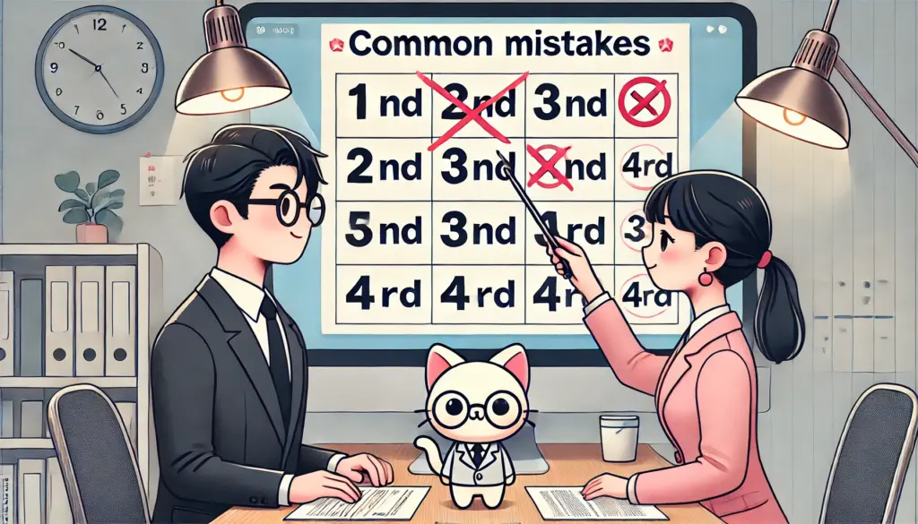 1st、2nd、3nd、4thの正しい表記は？