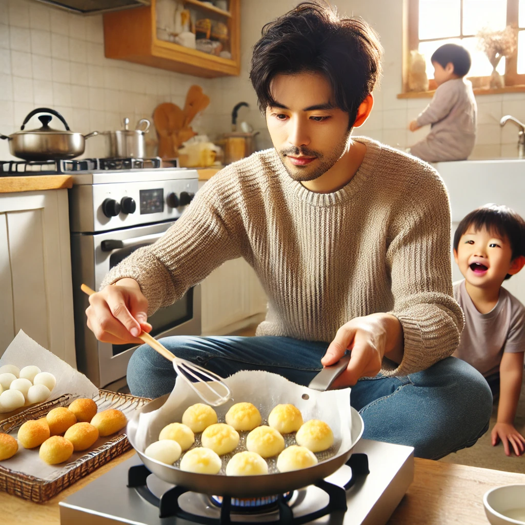 余った餅は揚げ餅おかきにする
