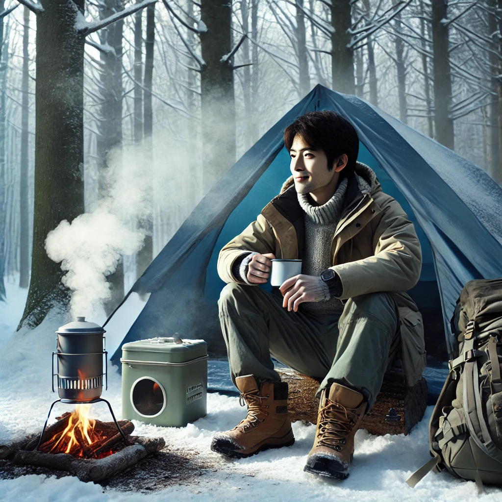 男性のソロキャンプやサウナで没頭する冬の休暇スタイル